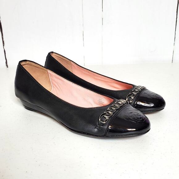 Taryn Rose Paola Soft Leather Cap Toe Ballerina Pumps 6 - Picture 11 of 11